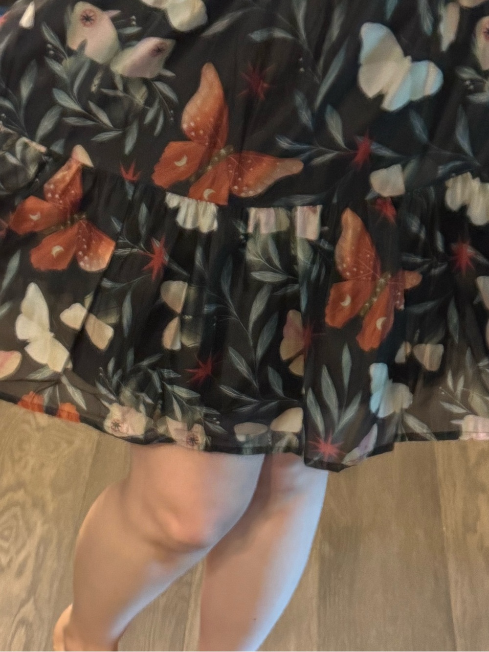 Disturbia Black Floral Puff-Sleeve Fit & Flare Dress 🖤🥀🦋 - Picture 4 of 13